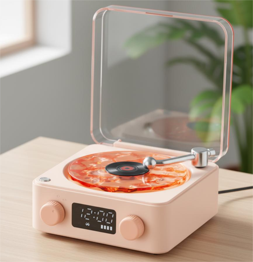 Bluetooth Retro Turntable Speaker with RGB Lights